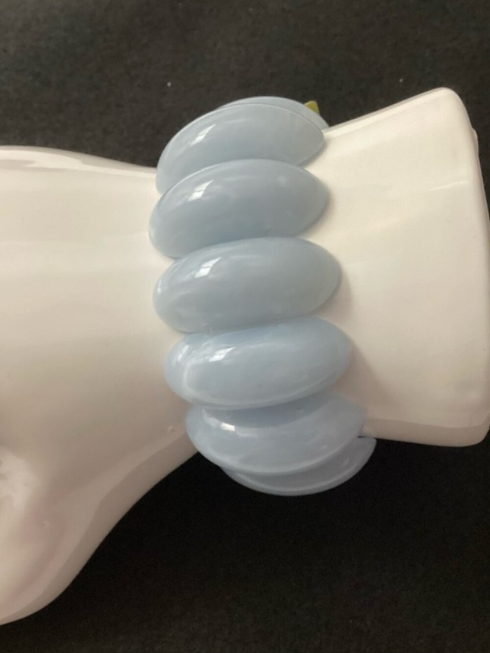 Large Marbled Light Blue Shell Stretch Bracelet by INC NWT